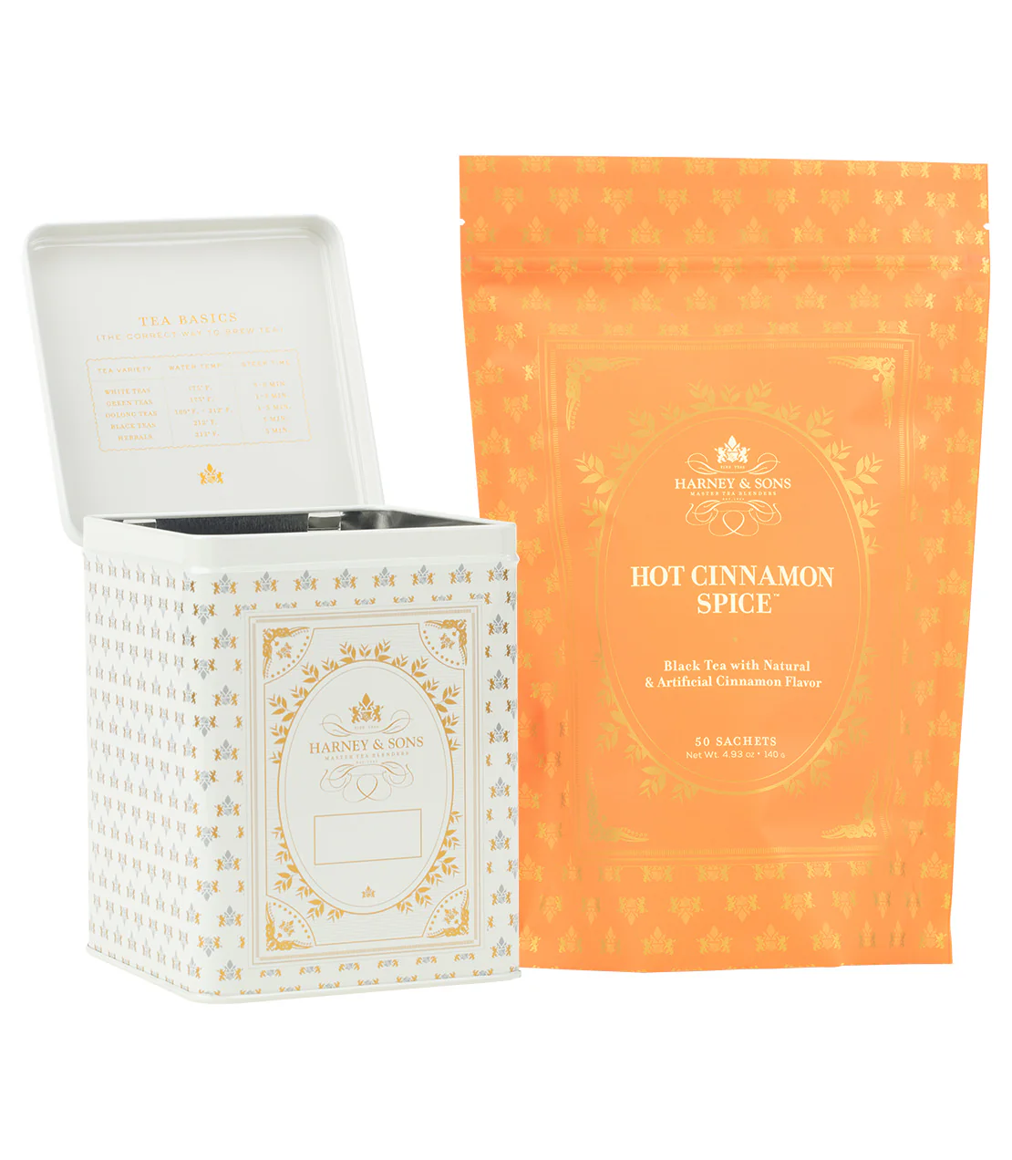 Harney & Sons Hinged Storage Canister – Hot Cinnamon Spice Sachet Bundle - Image 2